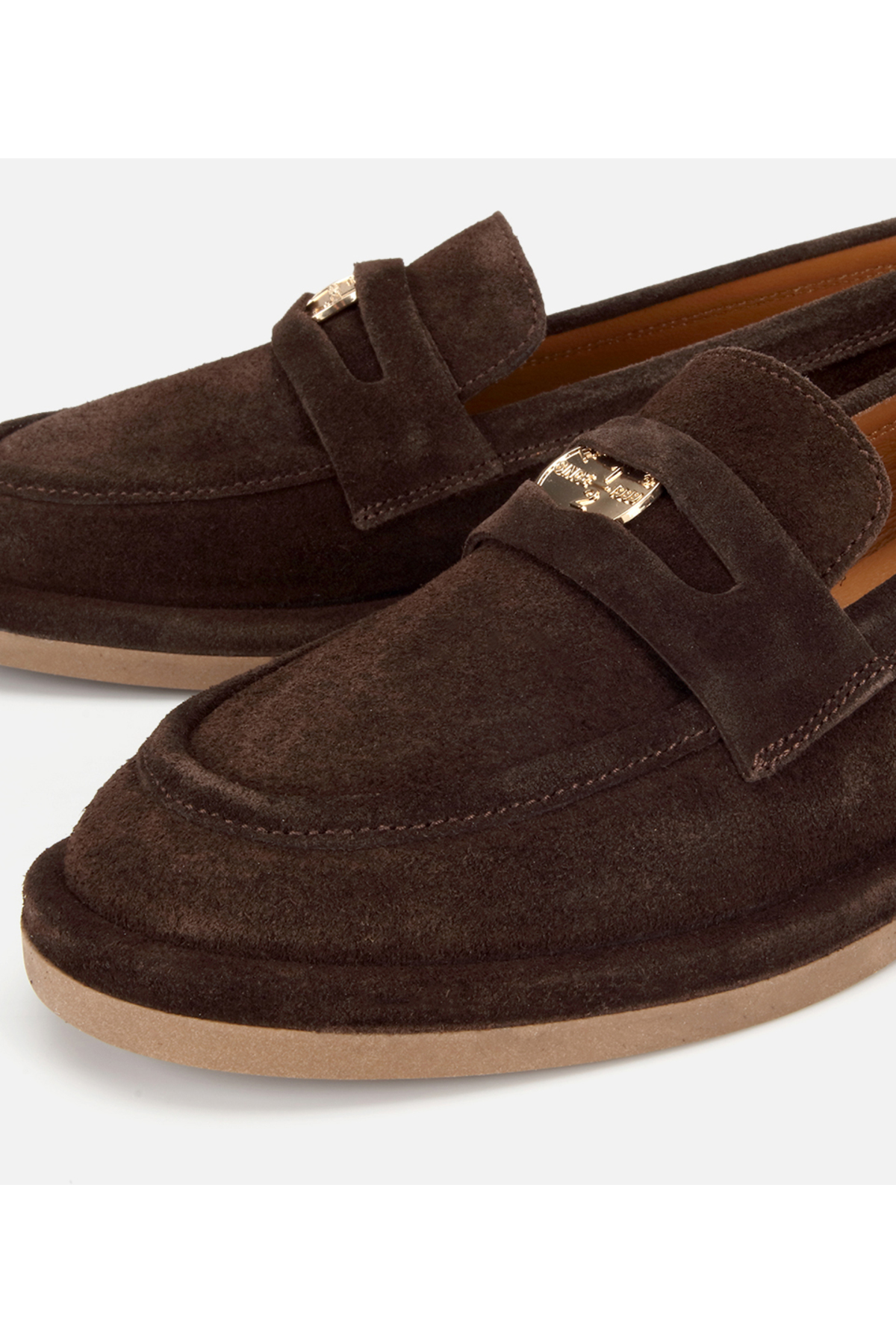 Hotiç Kadın Süet Deri Kahverengi Tokalı Klasik Loafer görsel 3