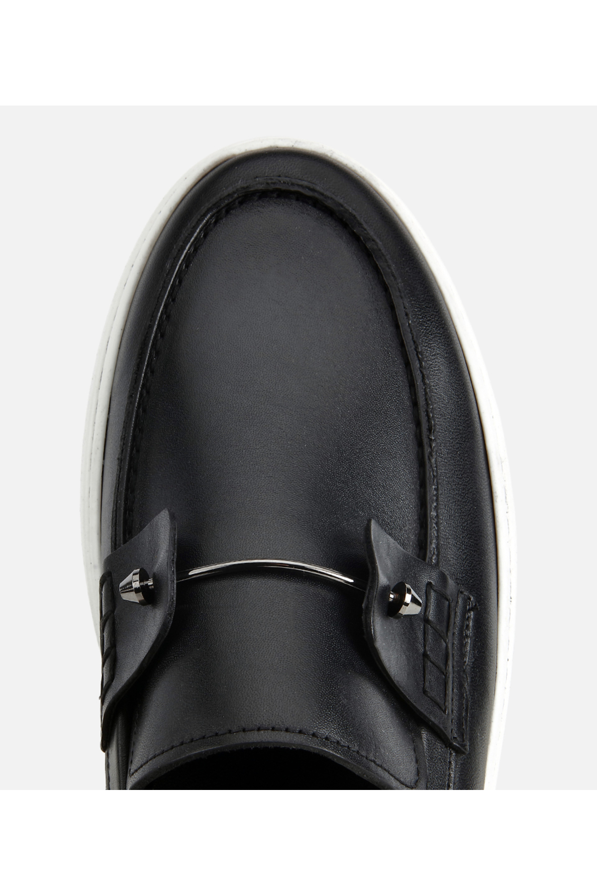 Hotiç Erkek Deri Siyah Metal Detaylı Günlük Loafer görsel 5
