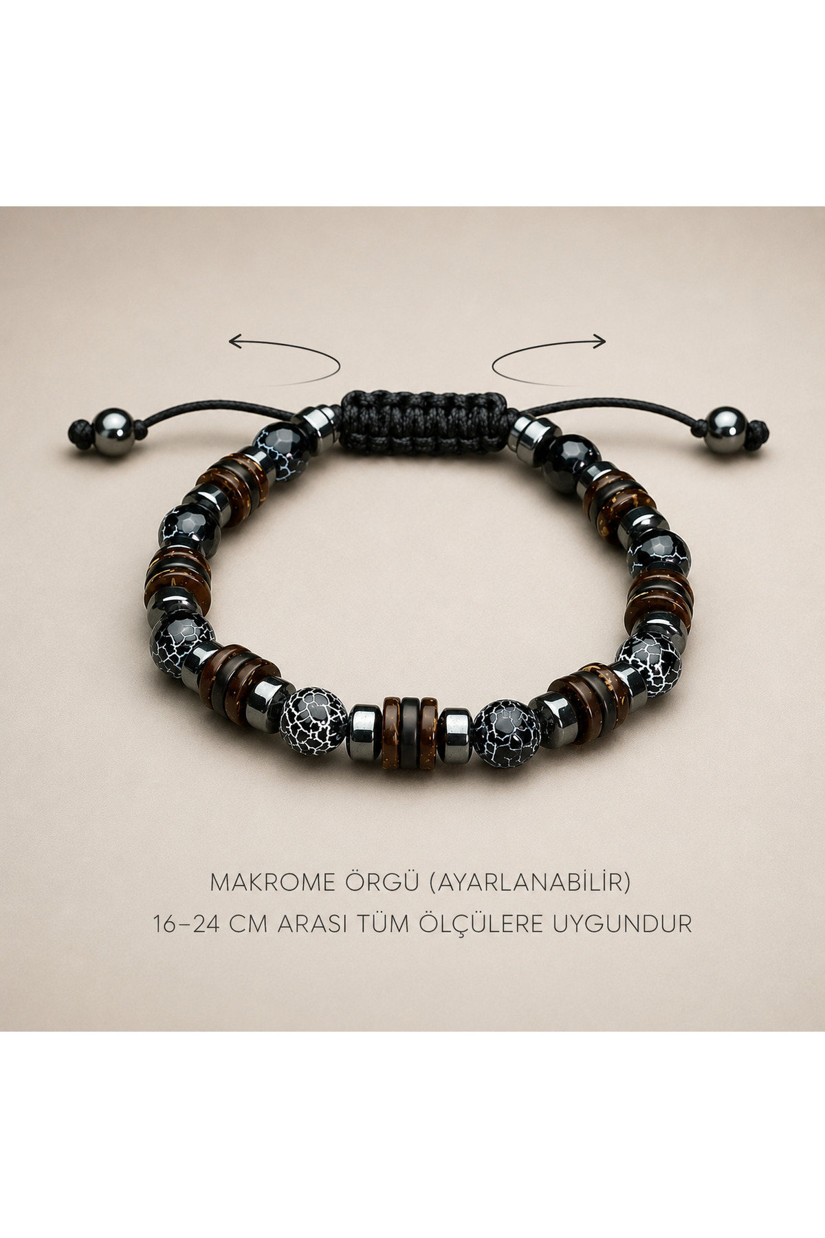 Alnis Atelier Gerçek Akik Taşı Doğal Taş Bileklik görsel 4