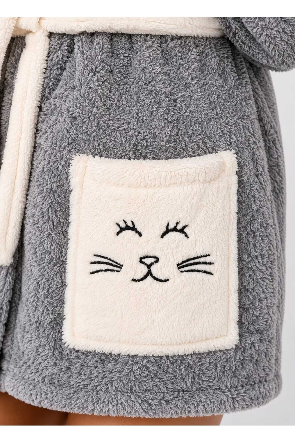 لباس مجلسی زنانه گربه دوزی شده با کلاه خوب Wellsoft I و روپوش مخملی I with Hat I Ultra - Soft I Hoodie 4
