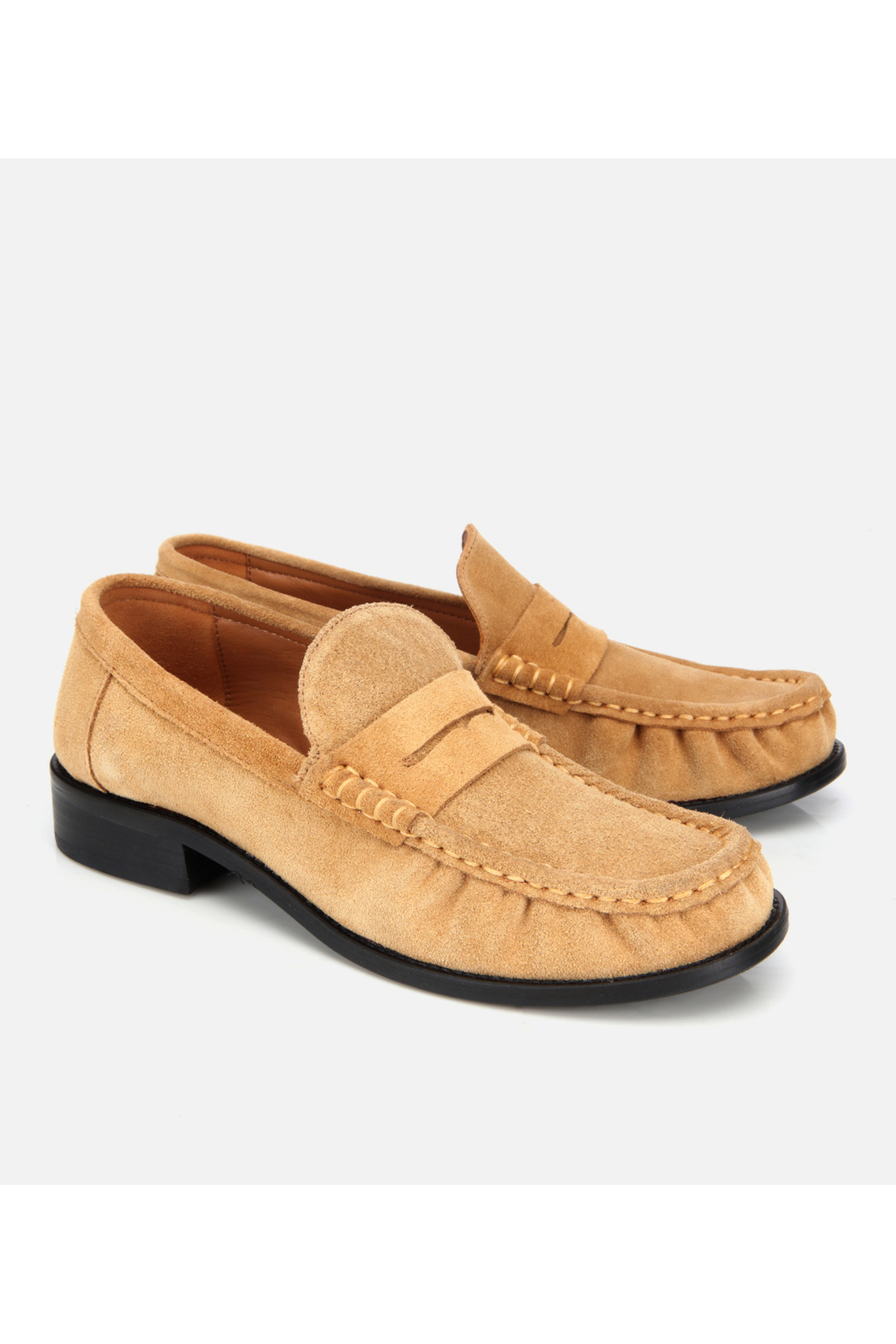 Hotiç Kadın Süet Deri Taba Yumuşak Dokulu Klasik Loafer görsel 2