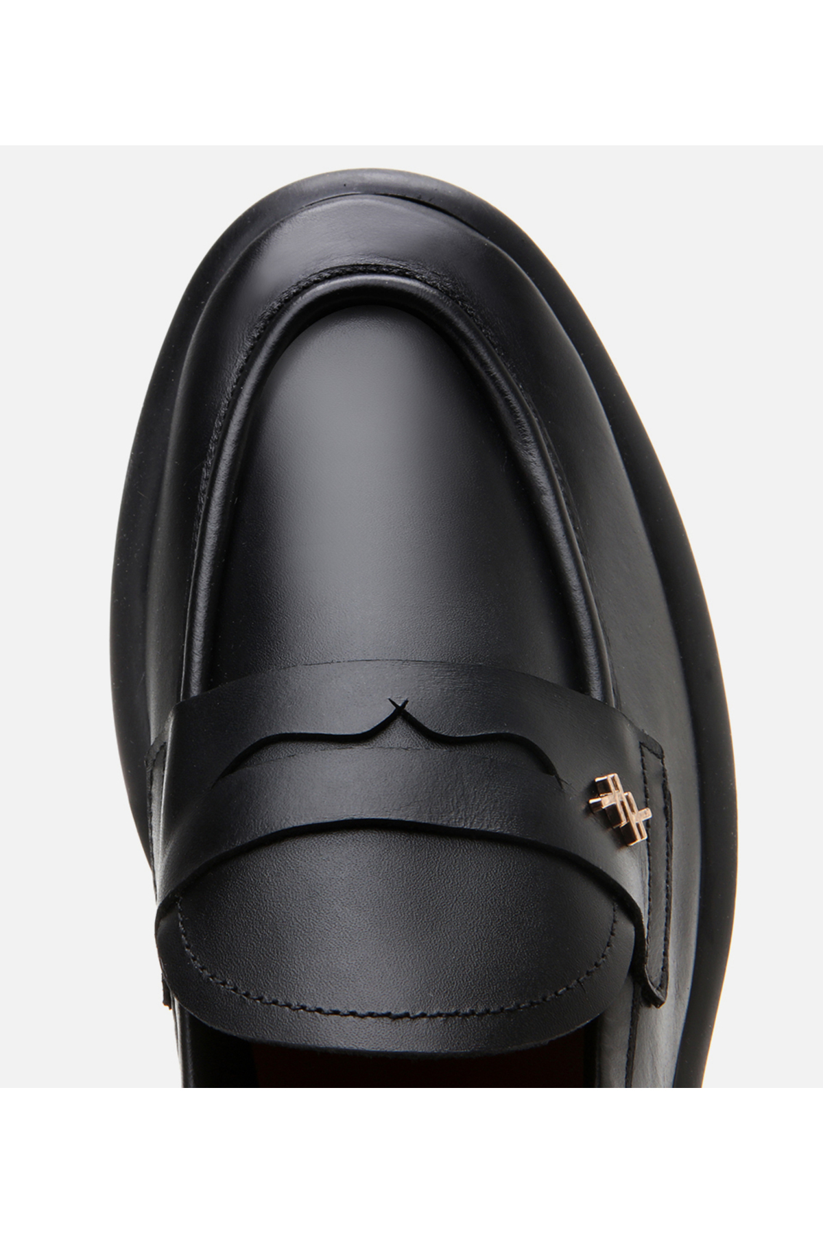 Hotiç Kadın Deri Siyah Esnek Tabanlı Klasik Loafer görsel 4