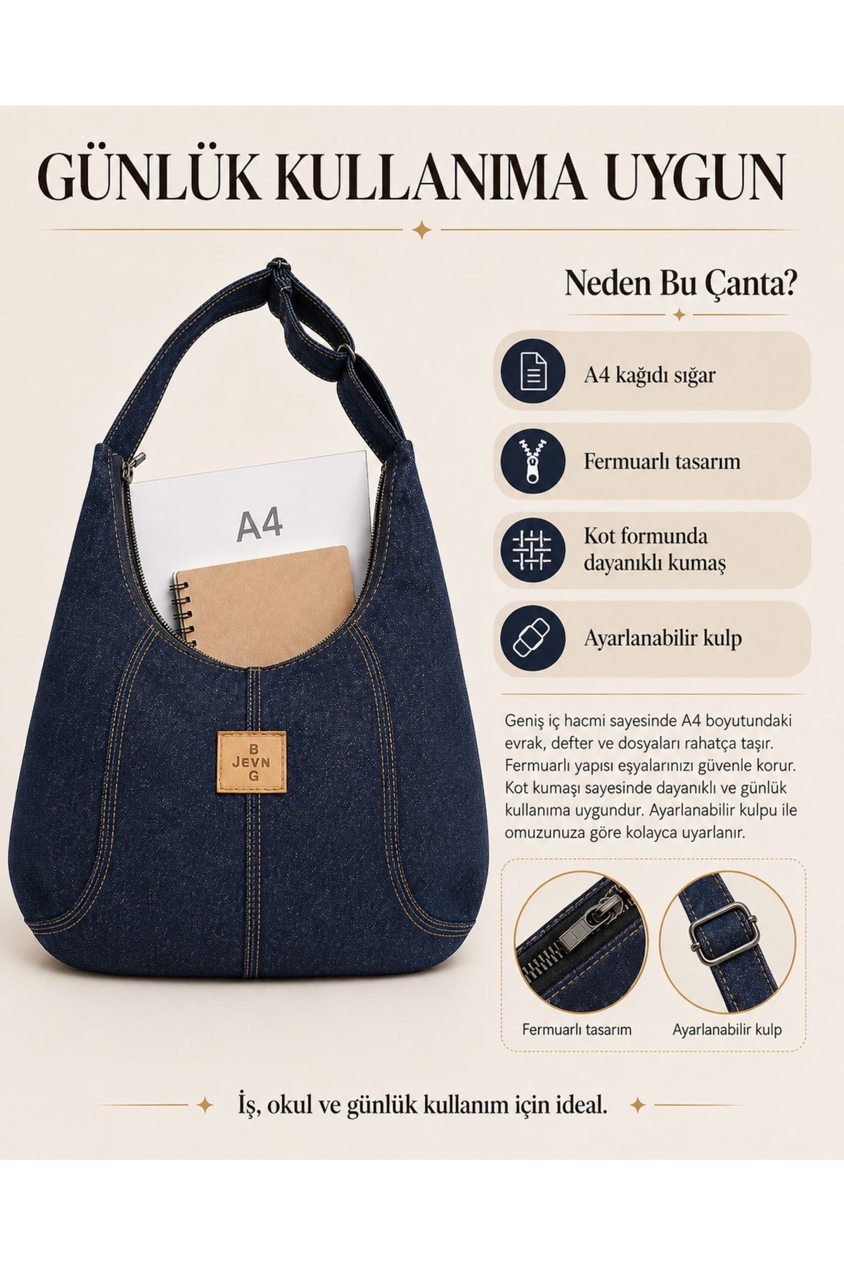 NARRATİVA Signature Series Jean Bag görsel 4