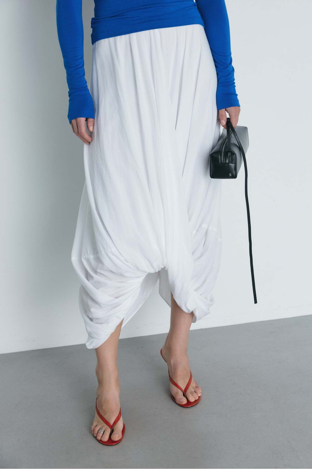 Suud Collection Beyaz Royan Şalvar Etek görsel 8