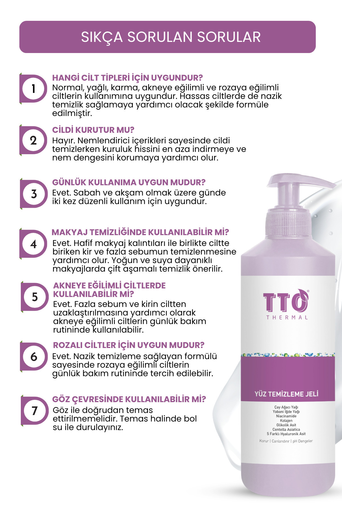 Yüz Temizleme Jeli 500 ml Normal Akneli Rozalı Ciltler İçin Arındırıcı — phst01 — تصویر 9 از 9