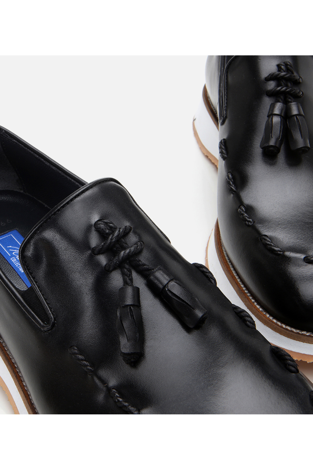 Hotiç Erkek Deri Siyah Püskül Detaylı Klasik Loafer görsel 5