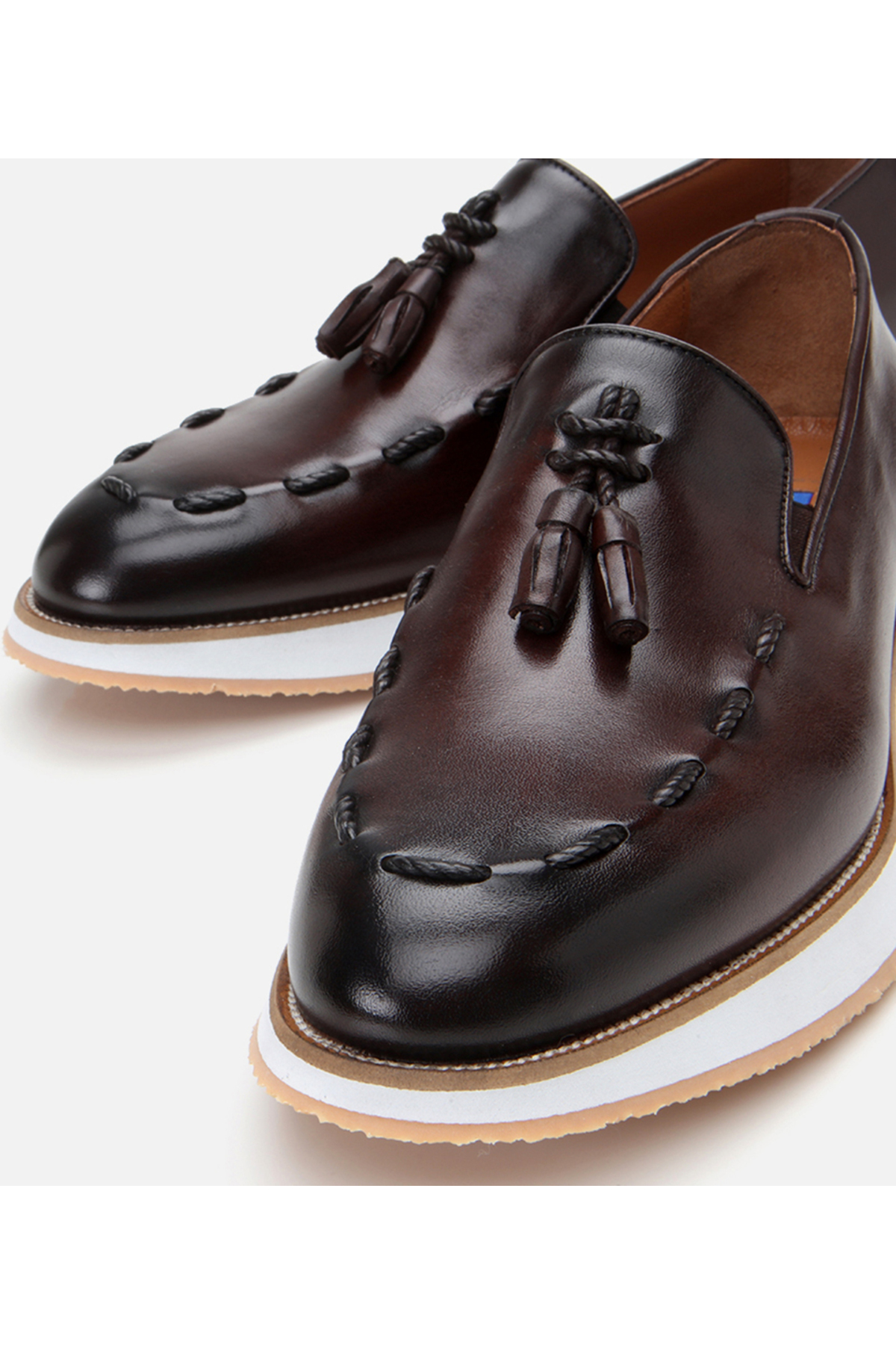 Hotiç Erkek Deri Kahverengi Püskül Detaylı Klasik Loafer görsel 3