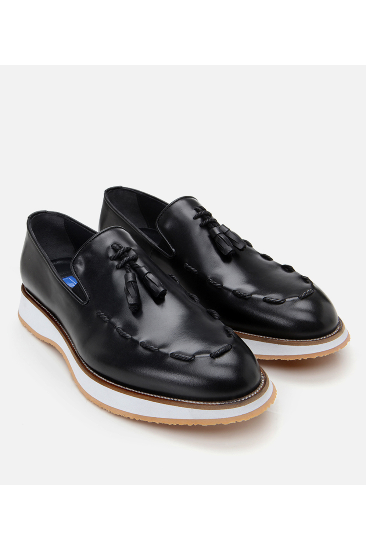 Hotiç Erkek Deri Siyah Püskül Detaylı Klasik Loafer görsel 2
