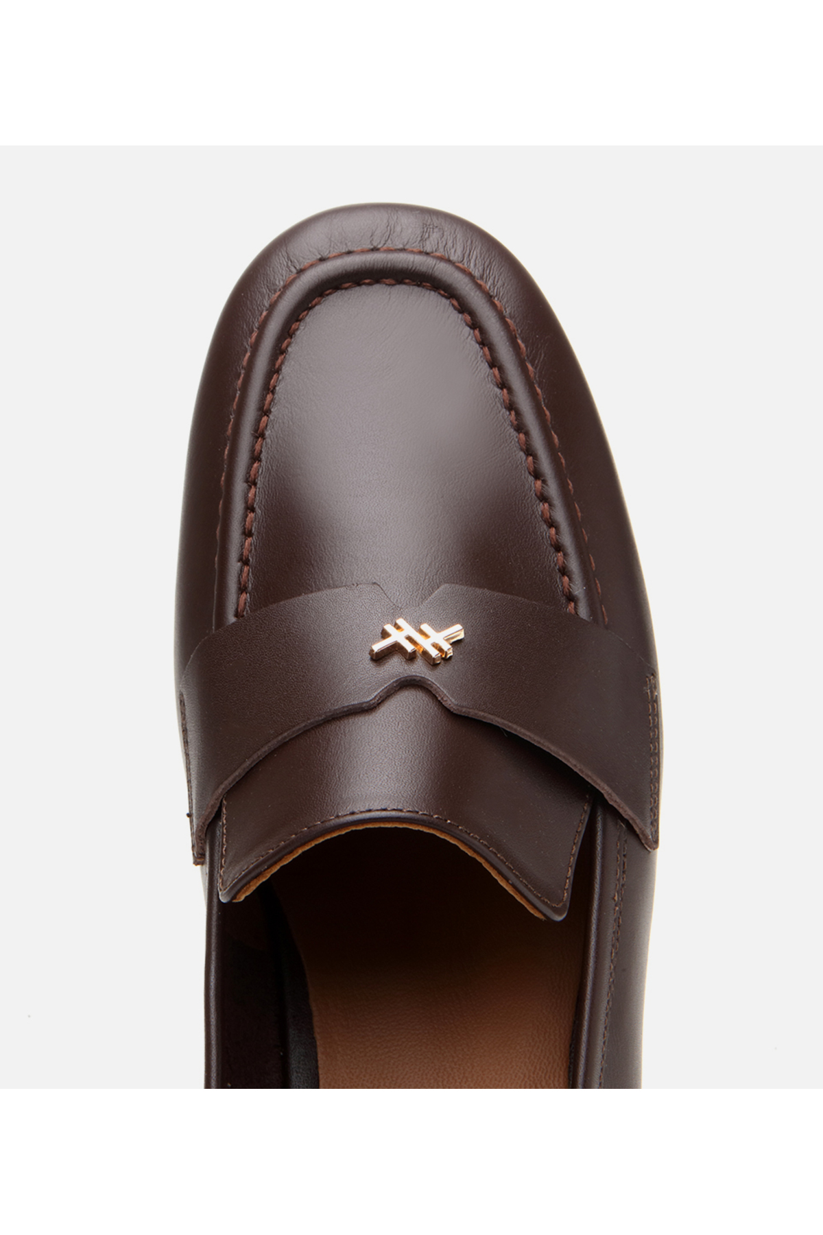 Hotiç Kadın Deri Kahverengi Logo Detaylı Loafer görsel 5