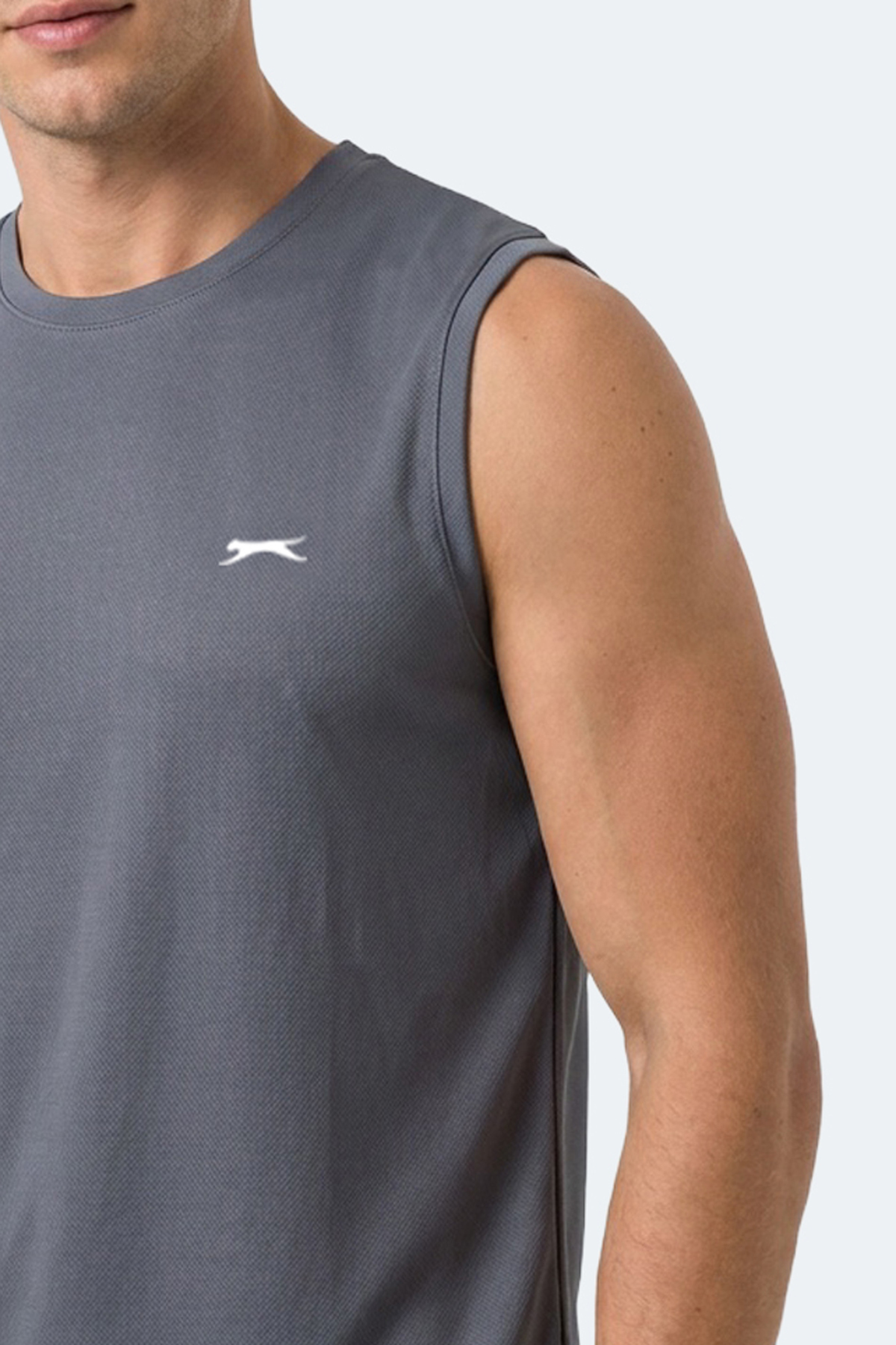 Slazenger HAZZAR I Erkek Kolsuz Koyu Gri Tişört görsel 2