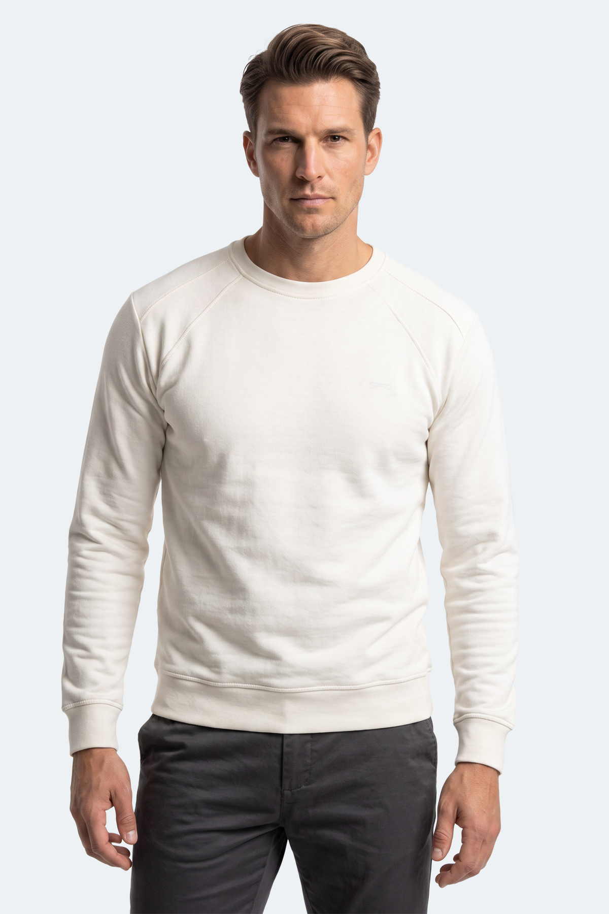 سویشرت سفید مردانه KOVAN I اسلازنگر سویشرت Slazenger