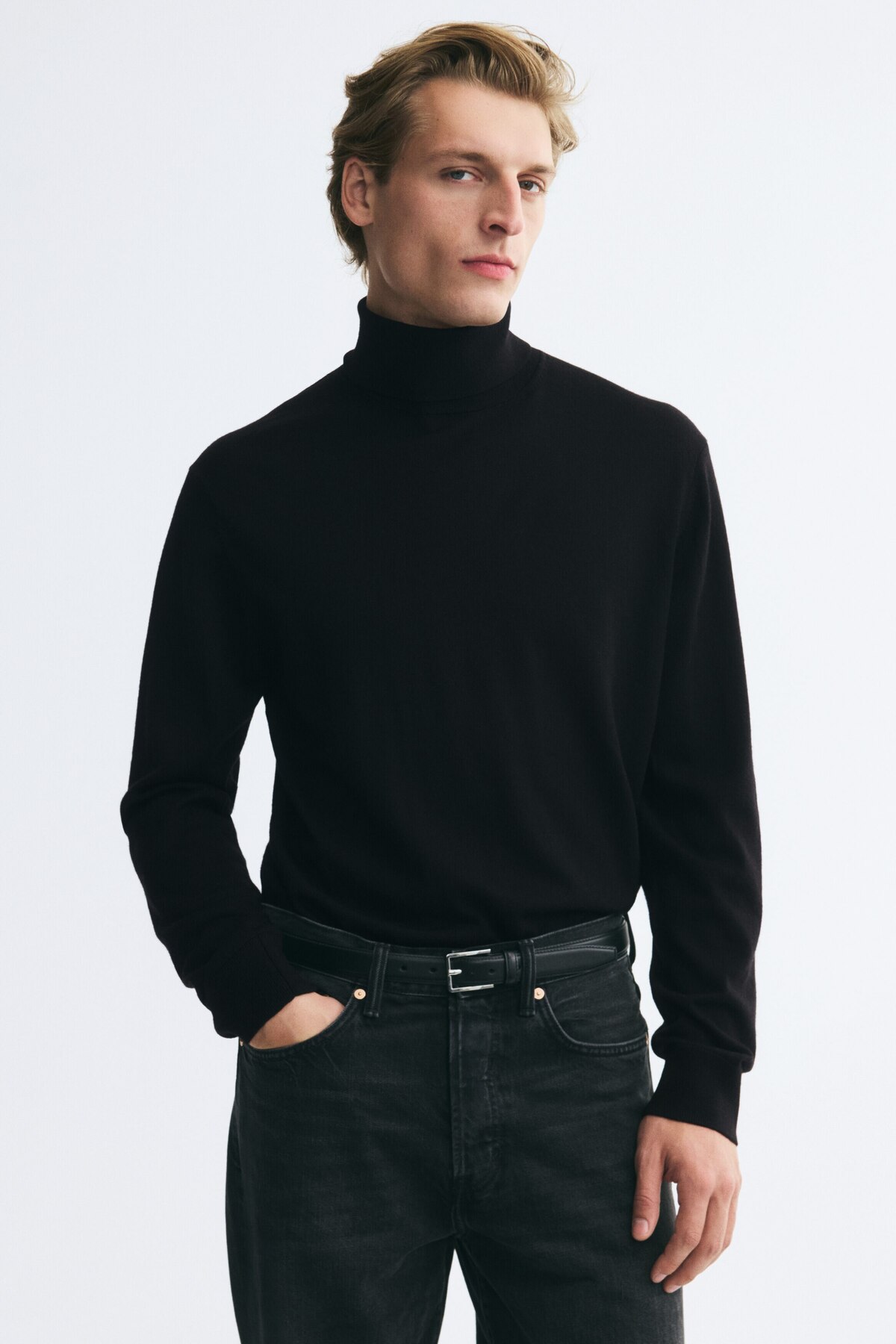 ژاکت یقه اسکی پشمی مرینوس، سایز معمولی اچ اند ام پلیور H&M