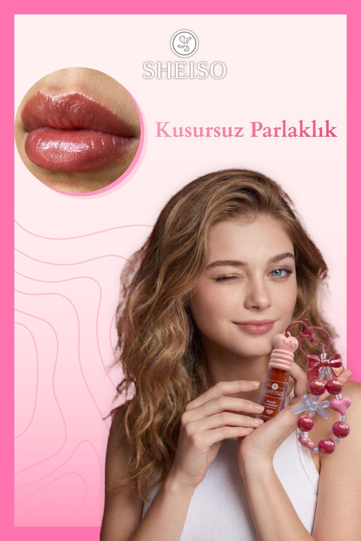 Anahtarlık Hediyeli Dudak Parlatıcısı Lip Serum-Cherry Blush — قرمز LIPSERUM01 — تصویر 2 از 8