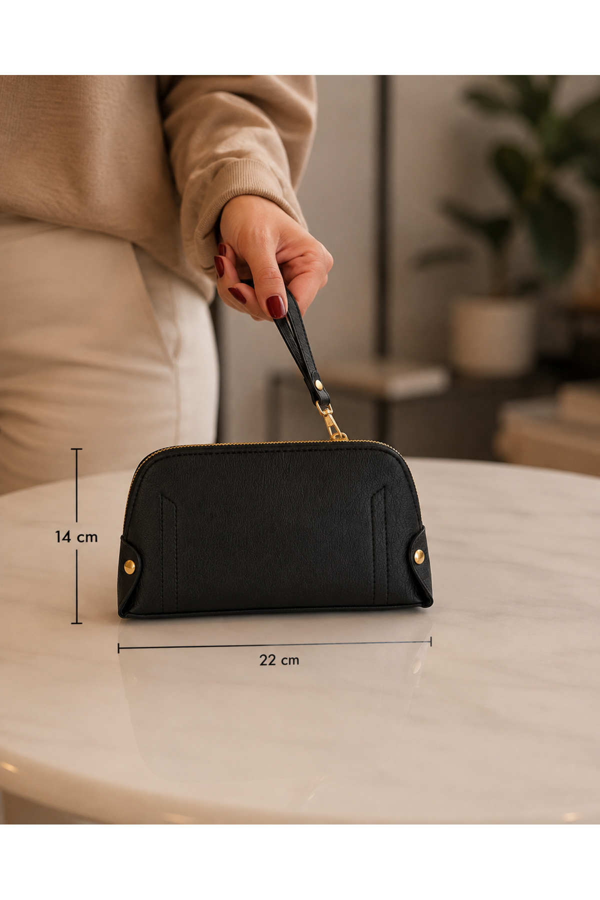 lizy's Kadın Portföy El Çantası Bilek Askılı Şık Portföy Clutch Çanta % 100 YERLİ ÜRETİM görsel 6
