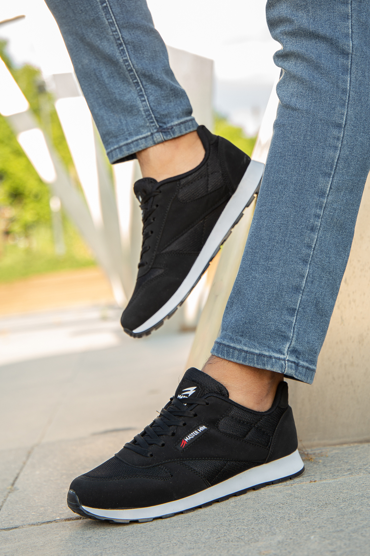 BOUIS Erkek Siyah Bağcıklı Günlük Konforlu Dayanıklı Rahat Hafif Yumuşak Taban Sneaker Spor Ayakkabı görsel 7