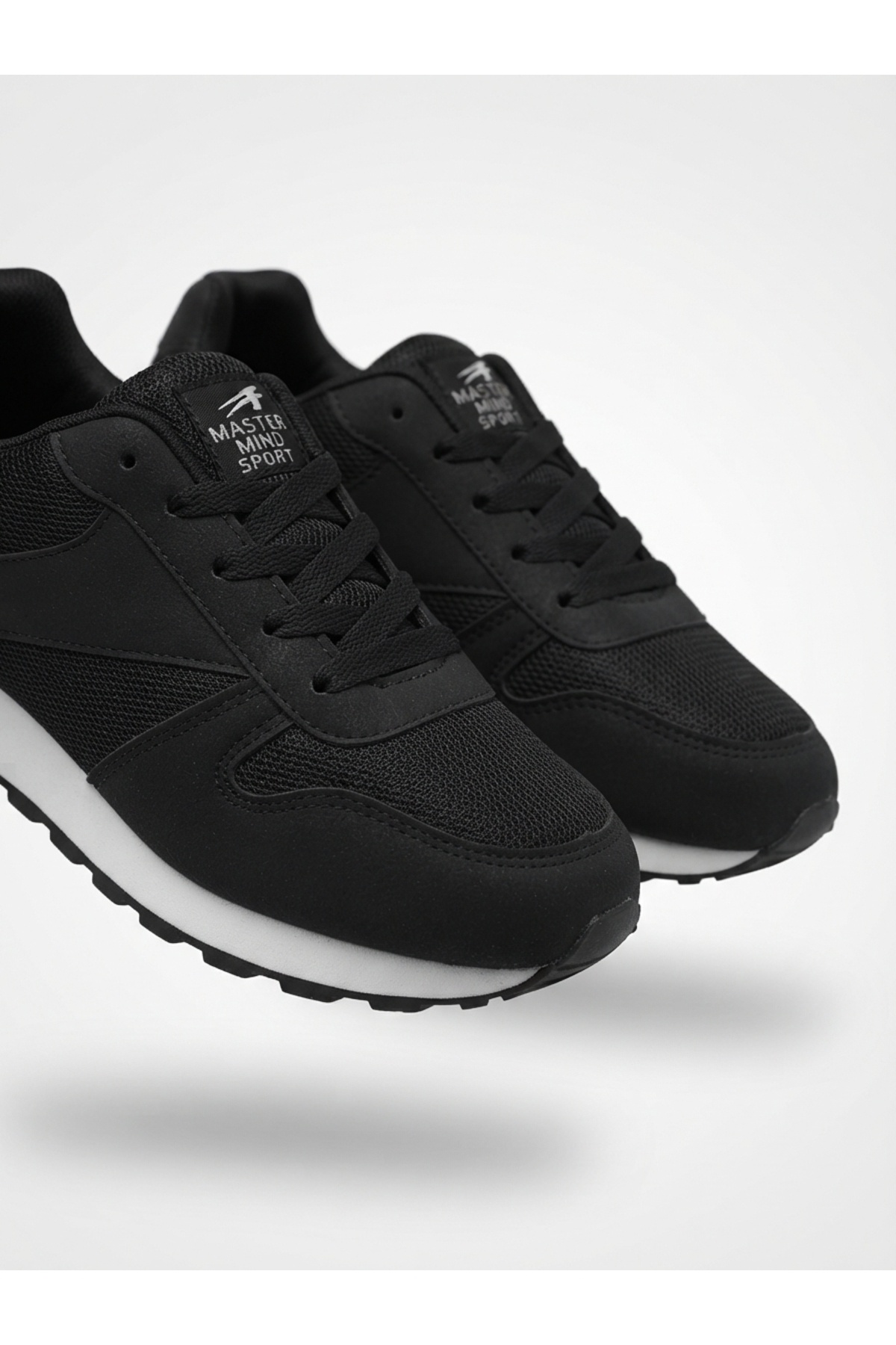 BOUIS Erkek Siyah Bağcıklı Günlük Konforlu Dayanıklı Rahat Hafif Yumuşak Taban Sneaker Spor Ayakkabı