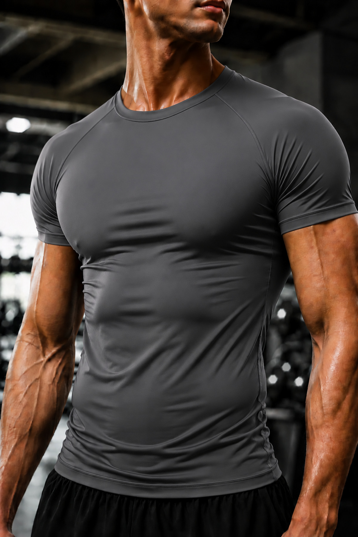 GHASSY CO . Erkek Compression Spor Tişört Slim Fit Hızlı Kuruyan Esnek Fitness Koşu Antrenman T-Shirt