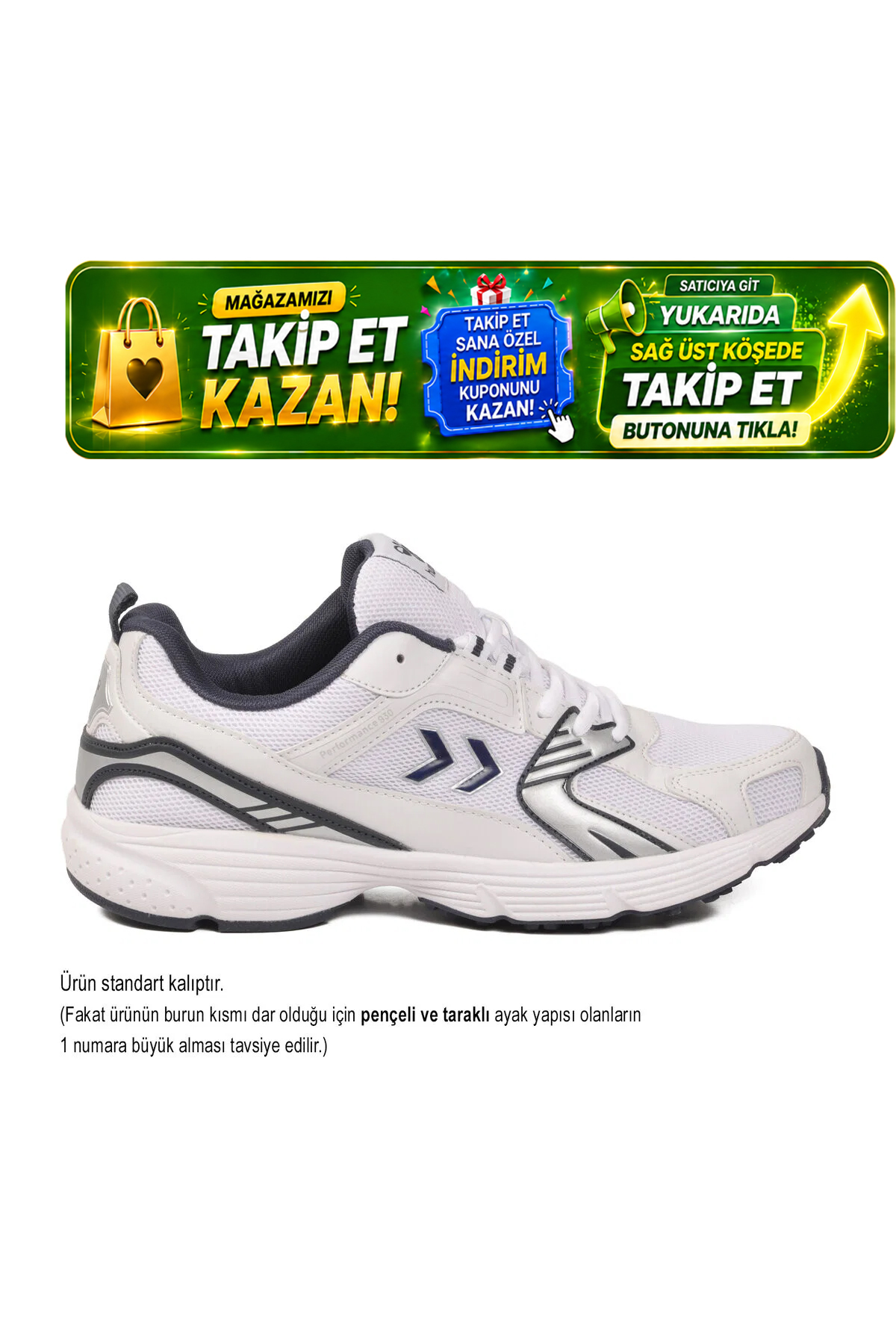 hummel Beyaz-Lacivert Nefes Alabilen File Detaylı Hafif Taban Erkek Yürüyüş ve Spor Ayakkabı Sneaker Hml 930 görsel 2