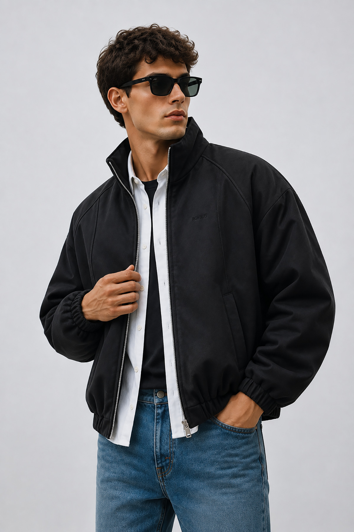 Montivo NEW NOW Erkek Siyah BSK Model Viral Oversize Bomber Ceket görsel 2