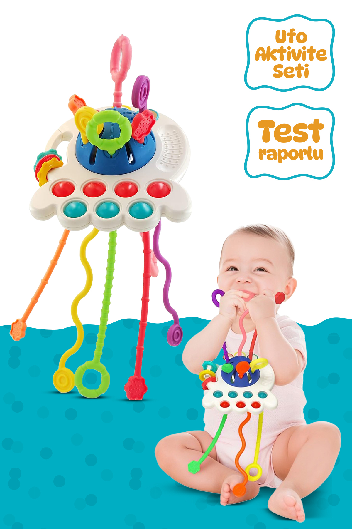 Circle Toys UFO Eğitici Duyusal Aktivite Oyuncağı - 1-3 Yaş Yürümeye Başlayan Çocuklar Için Montessori Seti
