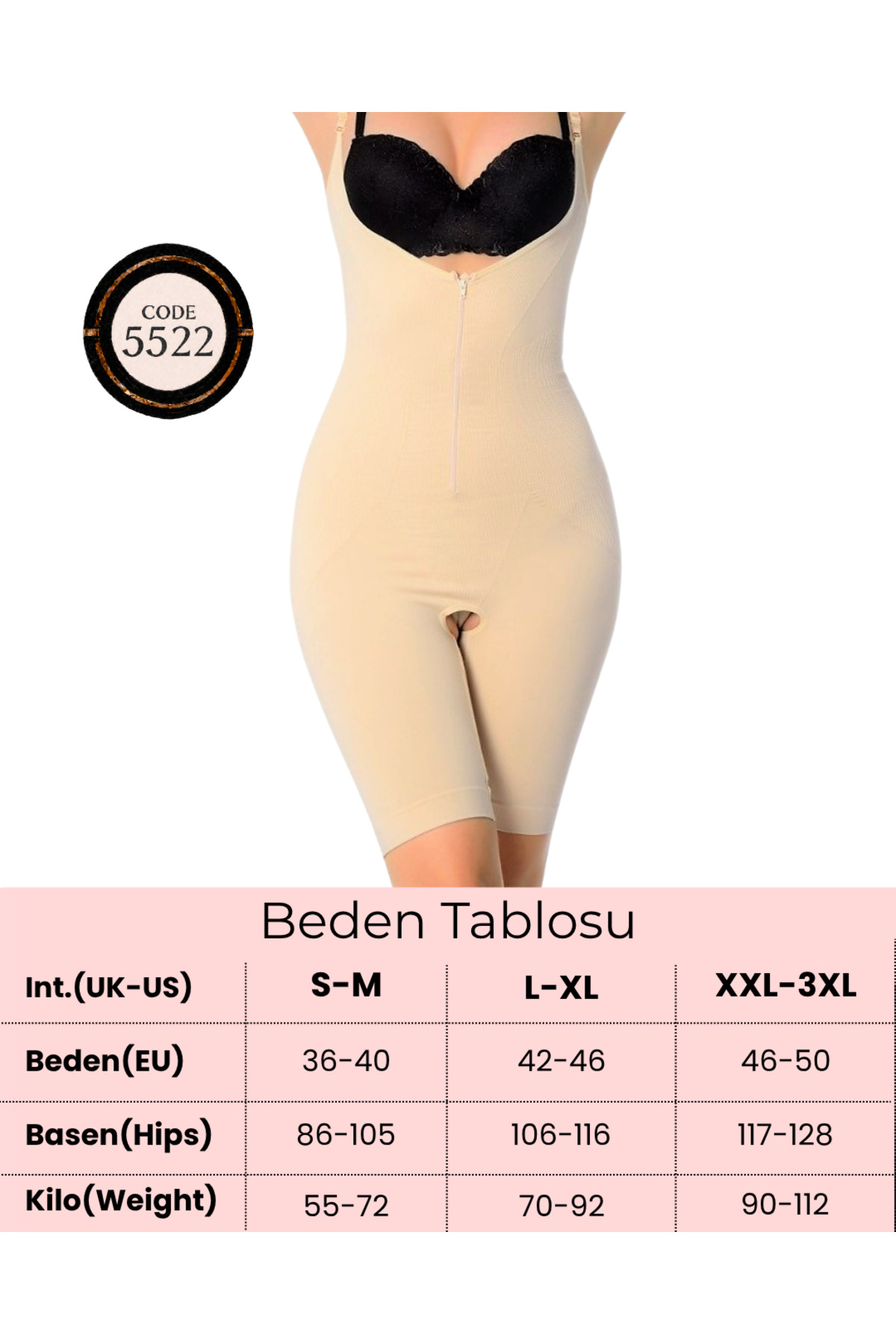 Form Angel #Korse Vücut Şekillendiren Toparlayıcı Özel Bölgesi Açık Kaymaz Fermuarlı Tam Boy Korse - 1 Adet görsel 6
