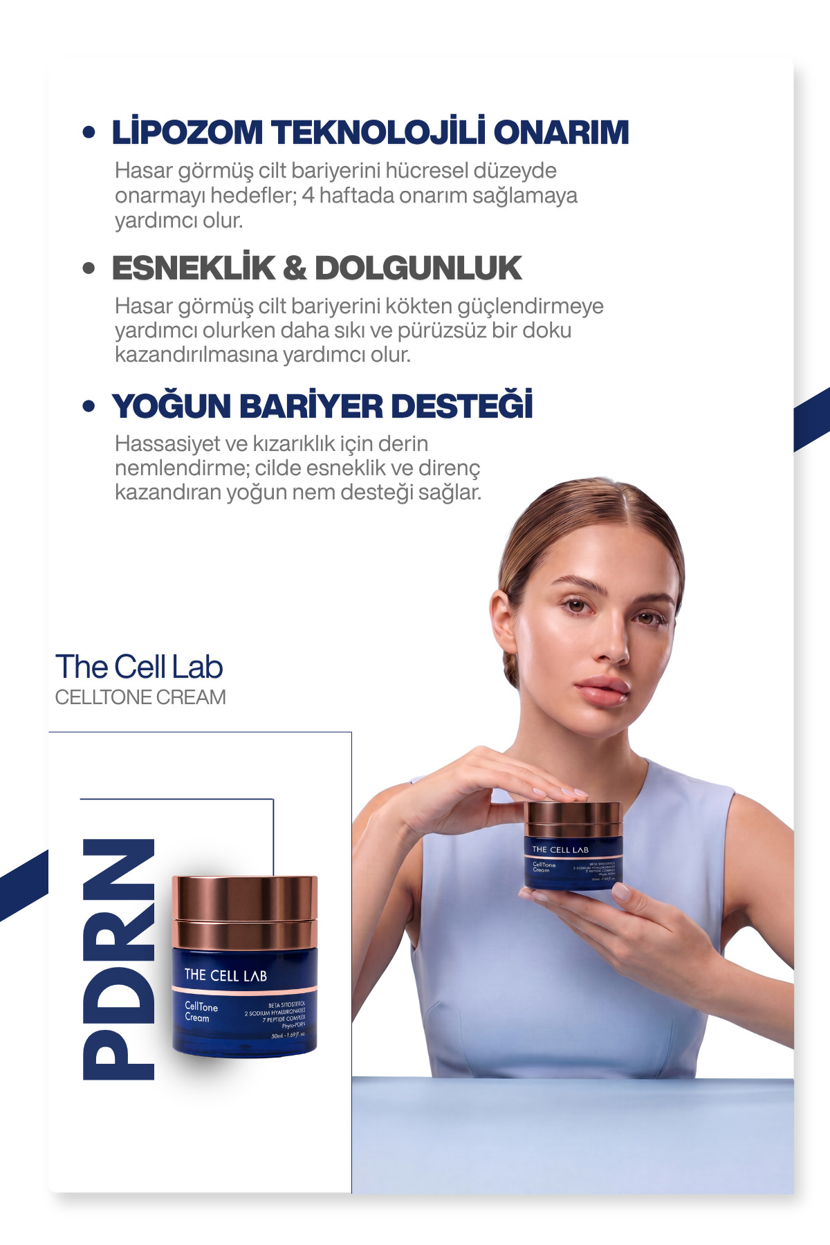Liposomal Teknolojili | PDRN | Bariyer Onarıcı & Nemlendirici Yüz Kremi 50ml — 8809896481007 — تصویر 3 از 6