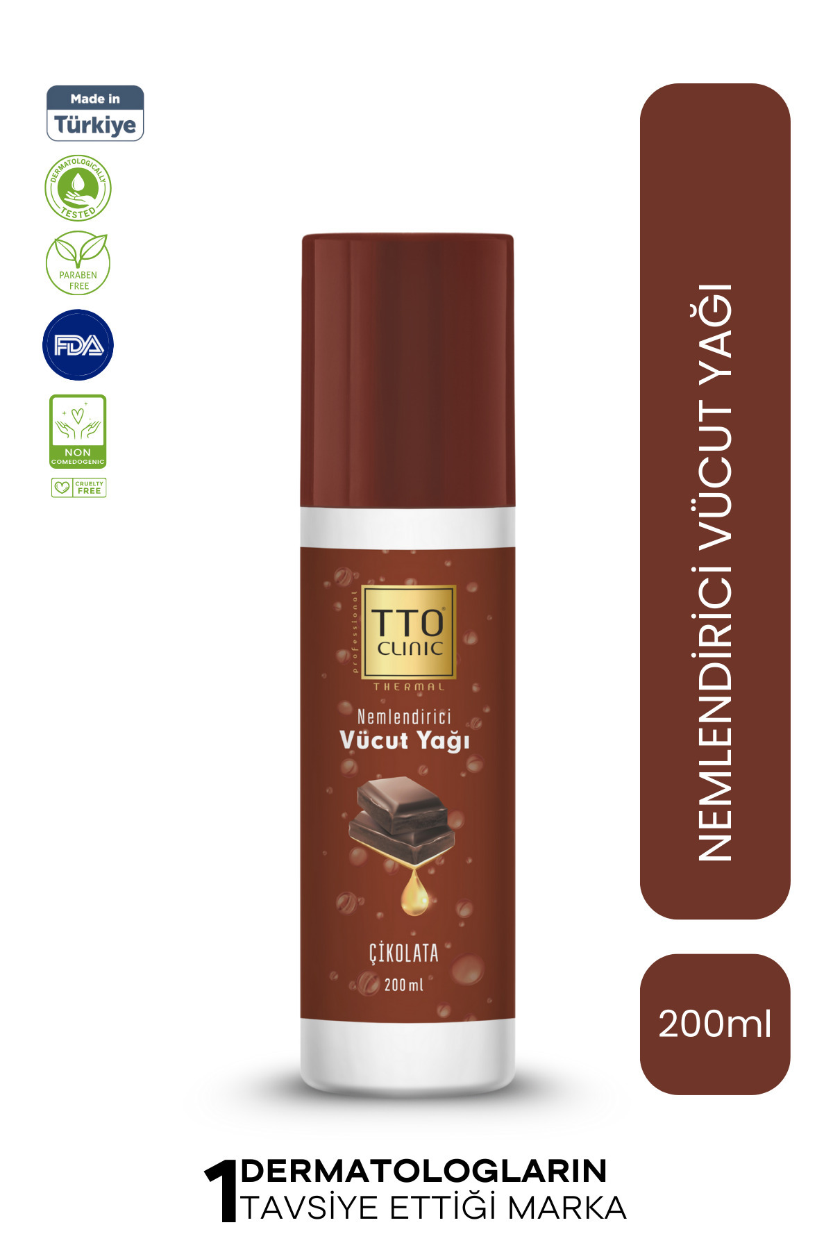 TTO Clınıc Vücut Yağı Çikolata 200 ml (ÇAY AĞACI YAĞI / TEA TREE OIL) — 86801450830700