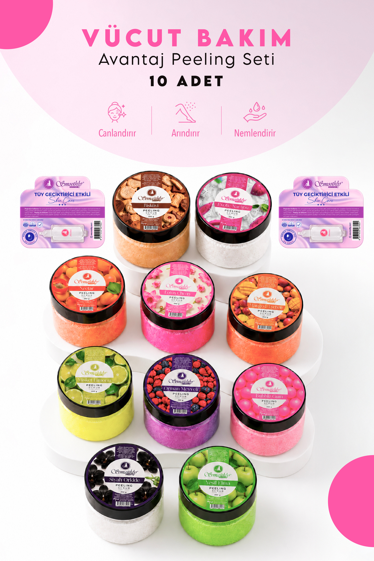 Smoothly Premium El Ayak & Vücut Bakım Peeling Seti 200ml X 10 Adet — SM10LUPEELİNG
