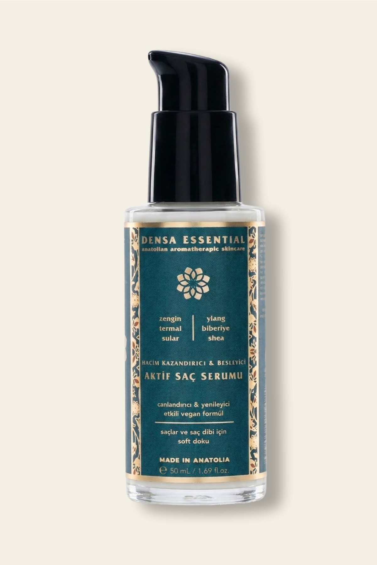 Densa Essential Aktif Saç Serumu 50 ml | Biberiye, Hyalüronik Asit, Jojoba | Hacim Veren Durulanmayan Serum — HB-ASS-50