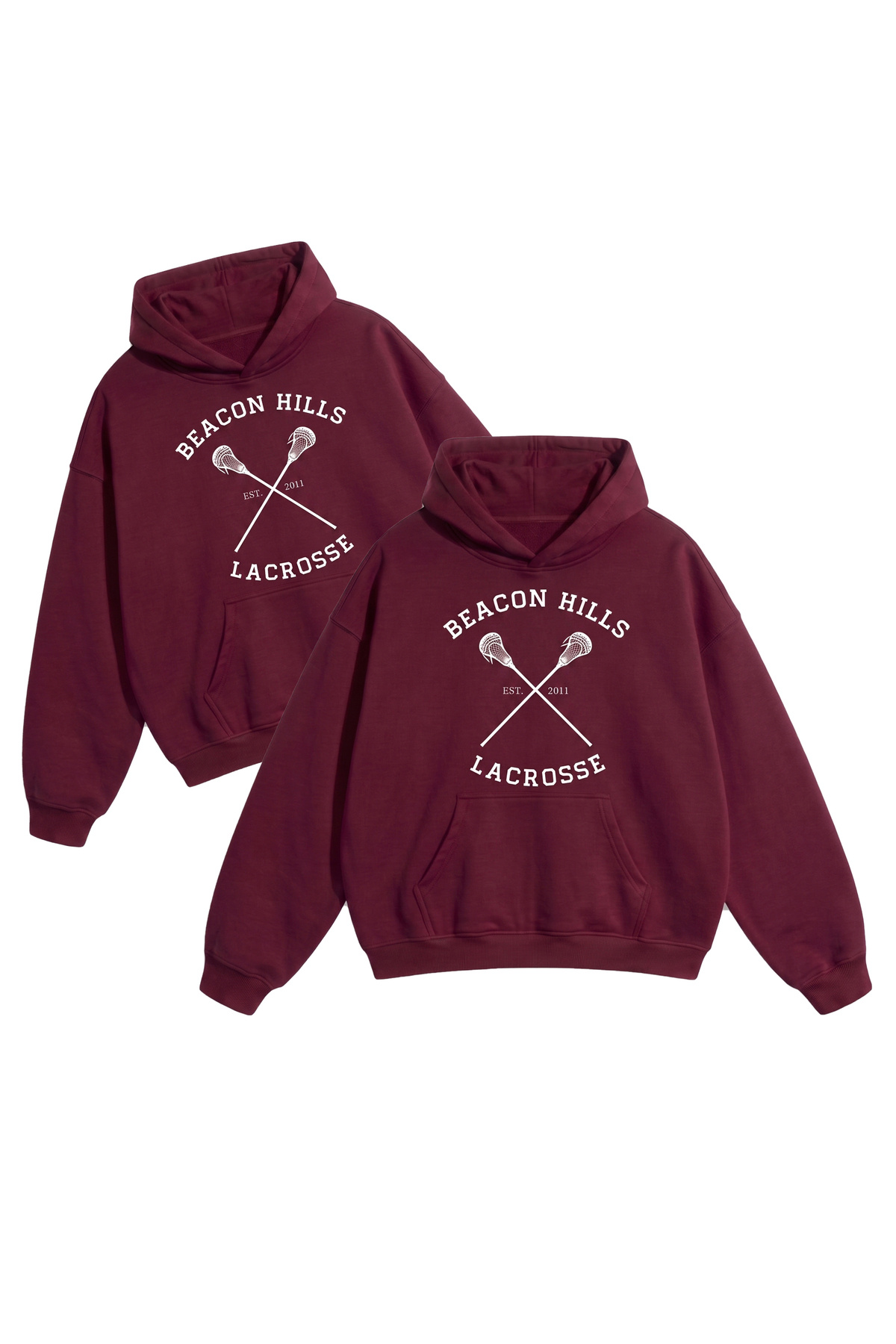DASH WEAR Unisex Erkek/Kadın Teen Wolf Scott - Stilinski Baskılı Oversize Pamuklu Kapüşonlu Sweatshirt görsel 2