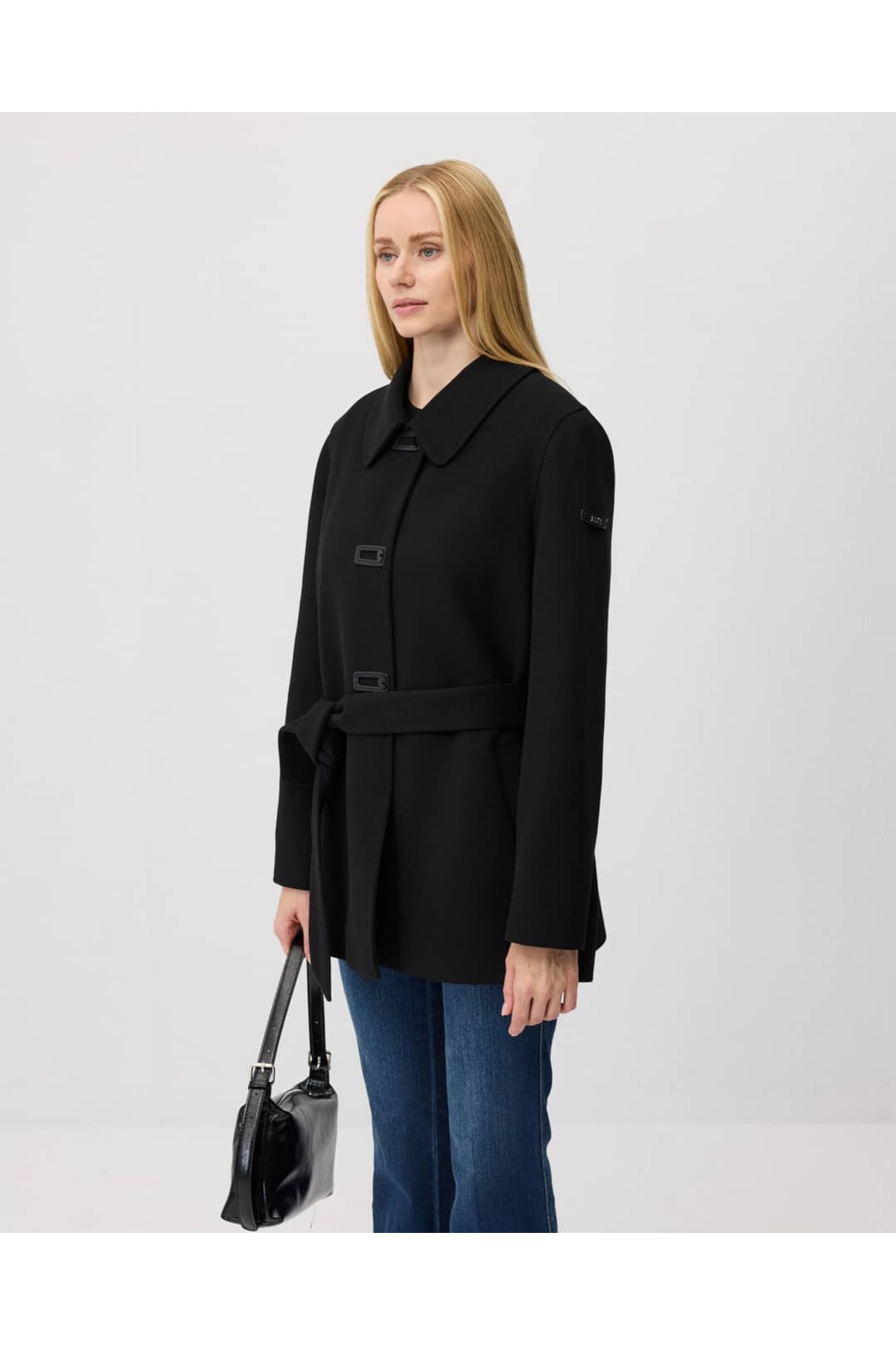 IDA Collection Bebe Yaka Kısa Ceket Siyah görsel 2