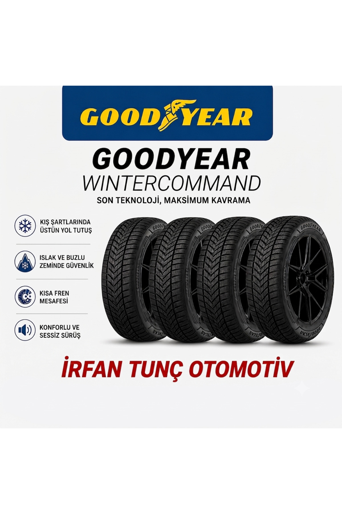 Goodyear 205/60R16 96H XL WINTERCOMMAND M+S 3PMSF OTO KIŞ LASTİĞİ