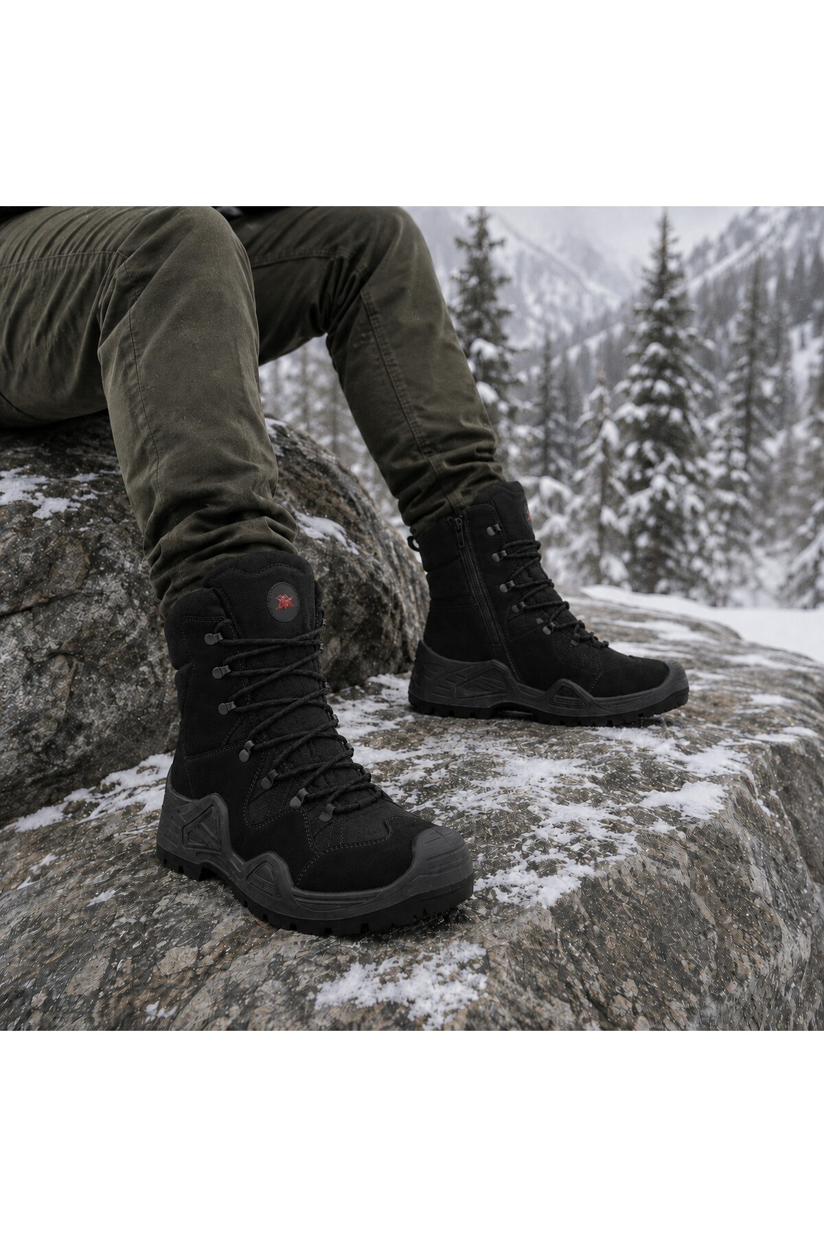 rimex sport wear Su Geçirmez Askeri Bot, Waterproof Fermuarlı ve Bağcıklı Outdoor Bot görsel 6