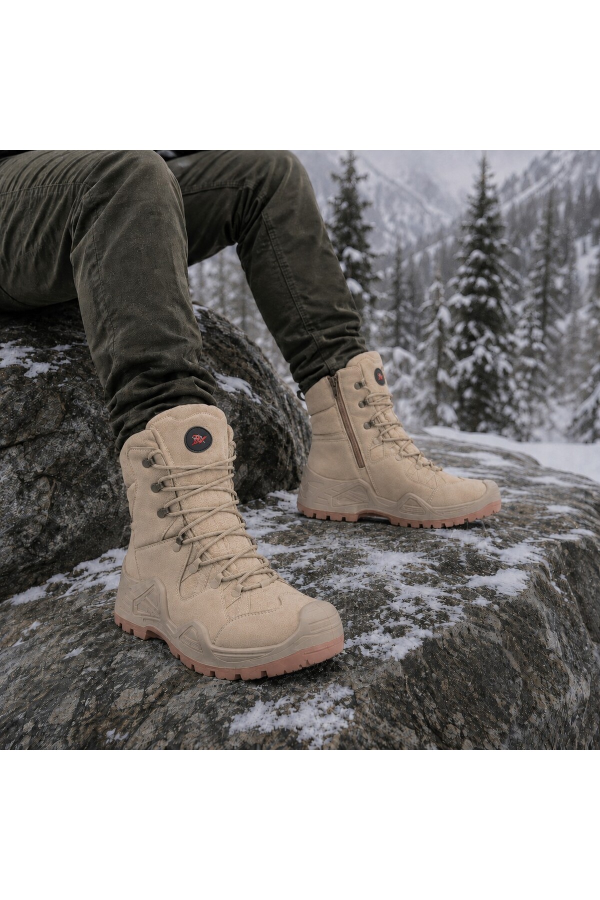 rimex sport wear Su Geçirmez Askeri Bot, Waterproof Fermuarlı ve Bağcıklı Outdoor Bot görsel 4