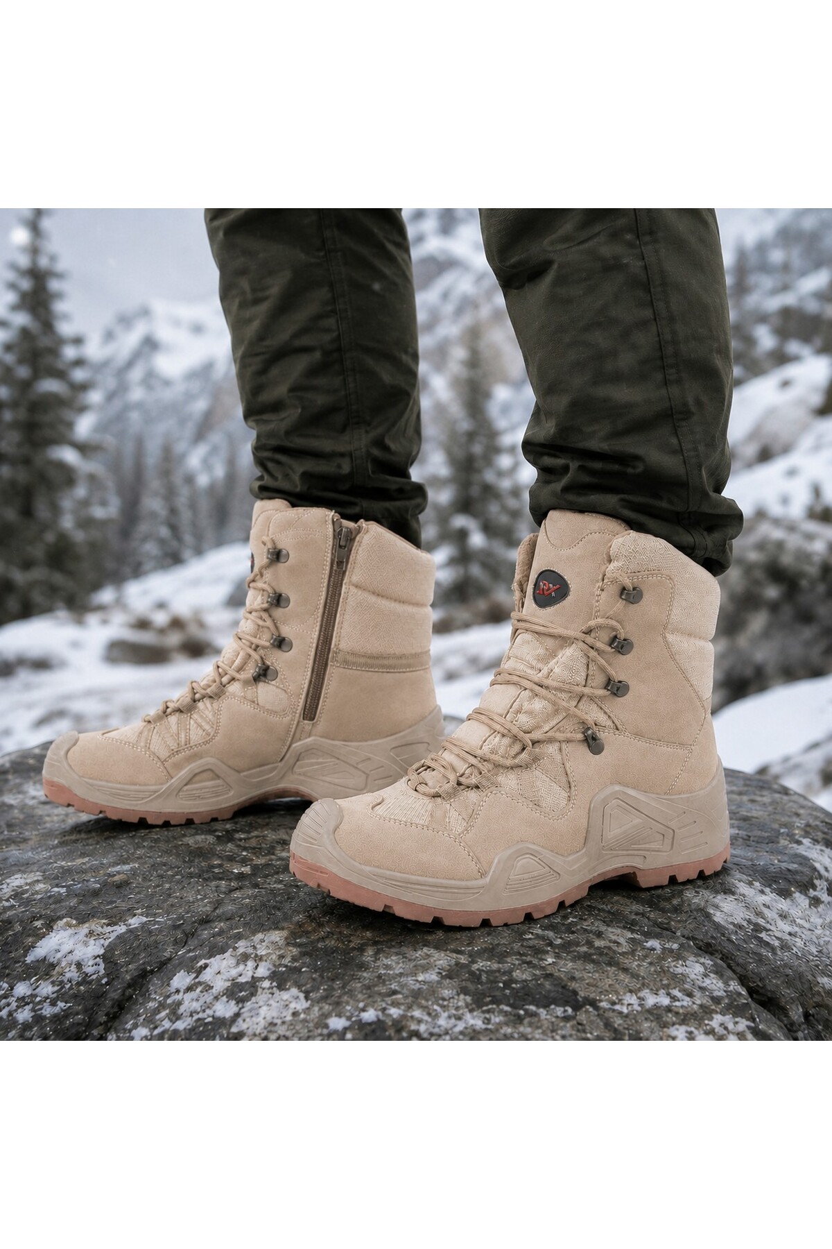 rimex sport wear Su Geçirmez Askeri Bot, Waterproof Fermuarlı ve Bağcıklı Outdoor Bot görsel 6