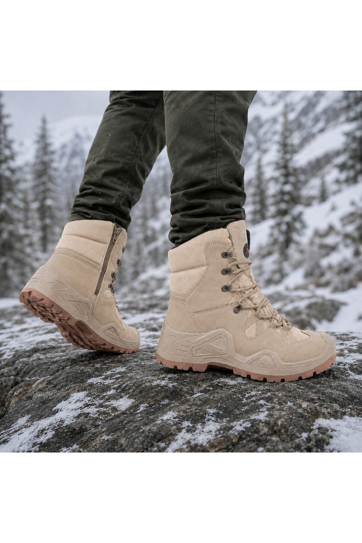 rimex sport wear Su Geçirmez Askeri Bot, Waterproof Fermuarlı ve Bağcıklı Outdoor Bot görsel 5