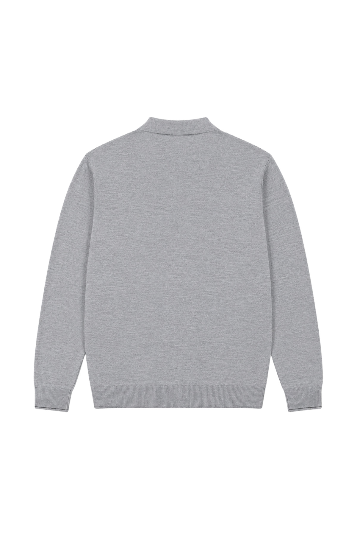 BattalModa Erkek Büyük Beden Gri Atlas Polo Yaka Fermuarlı Triko Kazak 5XL-6XL-7XL-8XL görsel 5