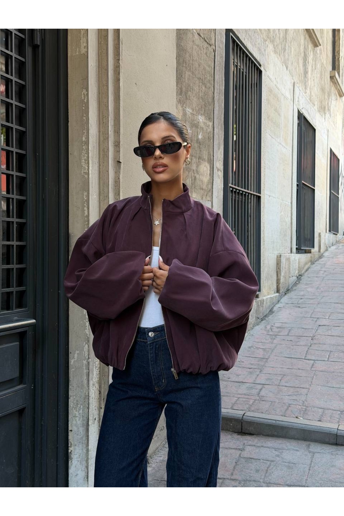 Ekim Store Büzgülü Bomber Trenç Ceket görsel 3