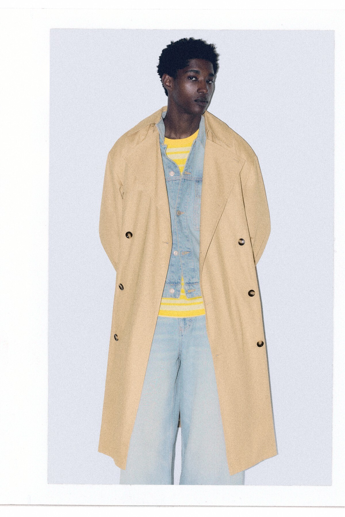 Pull & Bear Kuşaklı uzun trençkot görsel 5