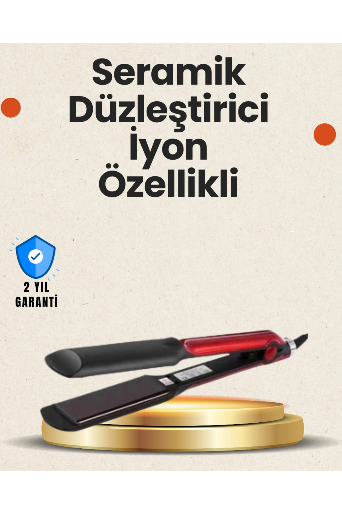 Mey İthalat ® Elektriklenmeyi Azaltan İyonlu Saç Düzleştirici – Titanyum Plaka ve Şık Tasarım — FP-MMEYTDXUCZZZSADZLETRC-5