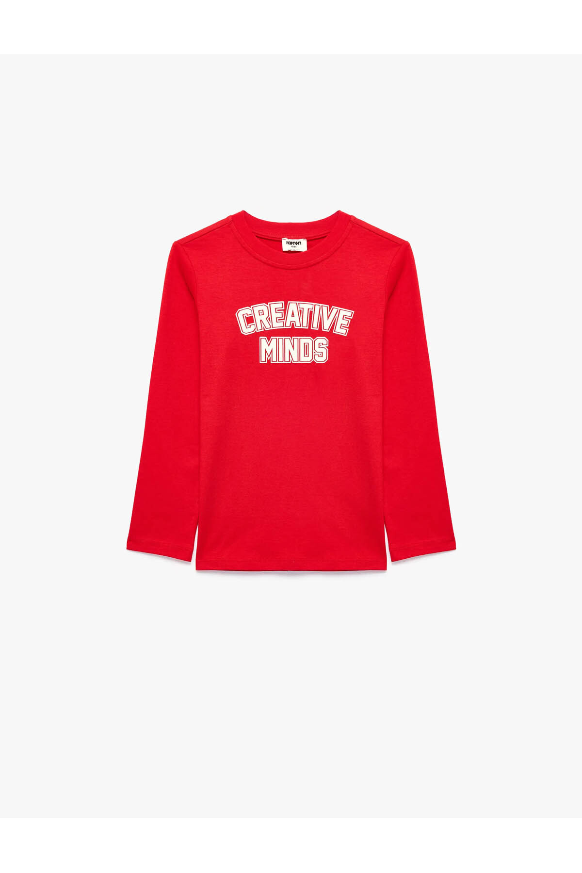 Pamuklu Baskılı Kırmızı Erkek Çocuk Uzun Kollu T-shirt 7WKB10150TK
