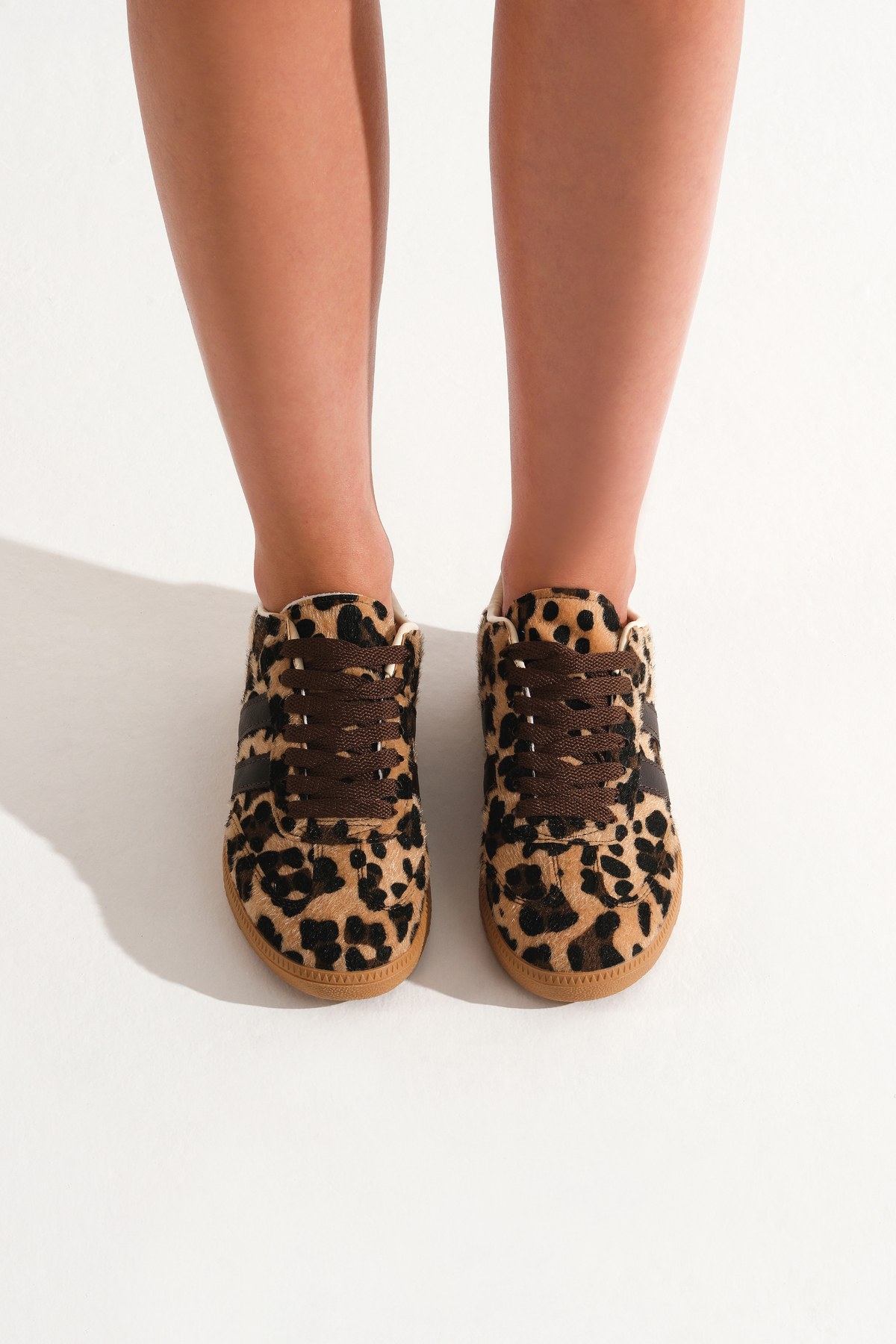 Tonny Black Unisex Leopar Termo Taban Yanı Şeritli Bağcıklı Spor Ayakkabı