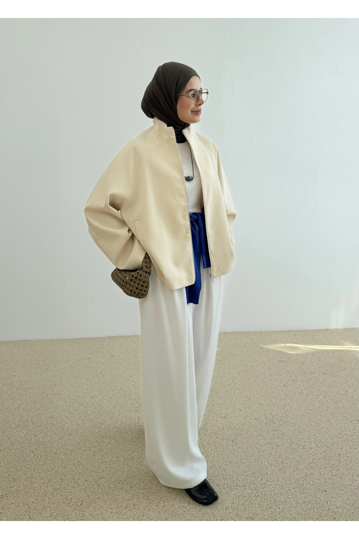 MODA AKSA 2121 SELECTİON FERMUARLI BOMBER CEKET VANİLYA görsel 6