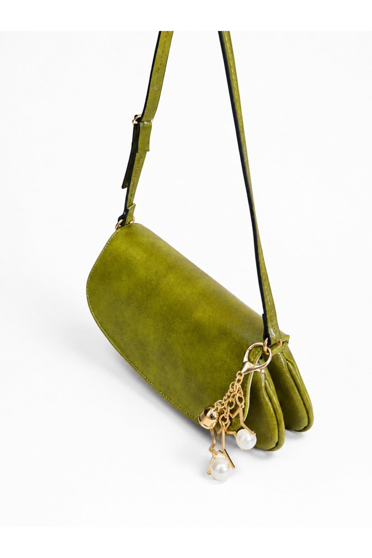DMG Collection Leao Yıldız Charm Hediyeli Çift Bölmeli Kadın Omuz Çantası görsel 4