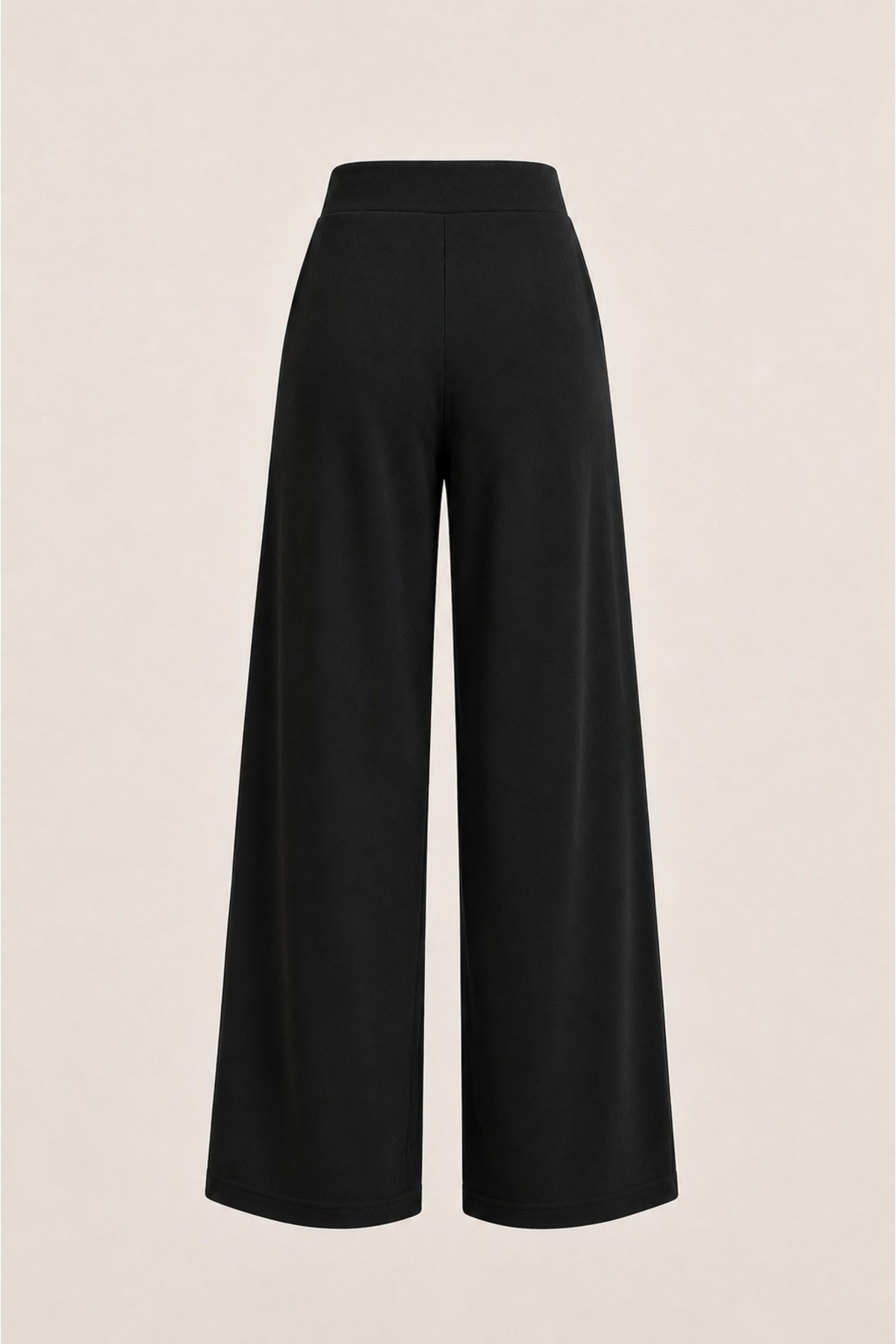 Grenj Fashion Siyah Soft Touch Yüksek Bel Cepli Wide Leg Modal Pantolon görsel 8