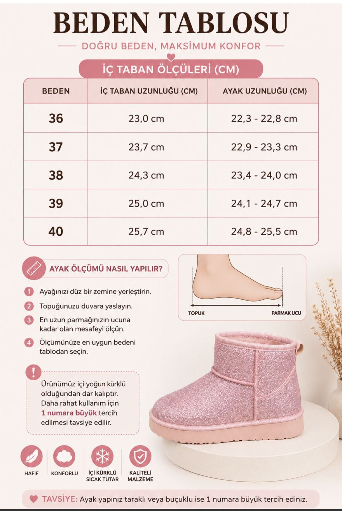 Eymen kids kadın simli platform taban içi kürklü kısa bot görsel 2