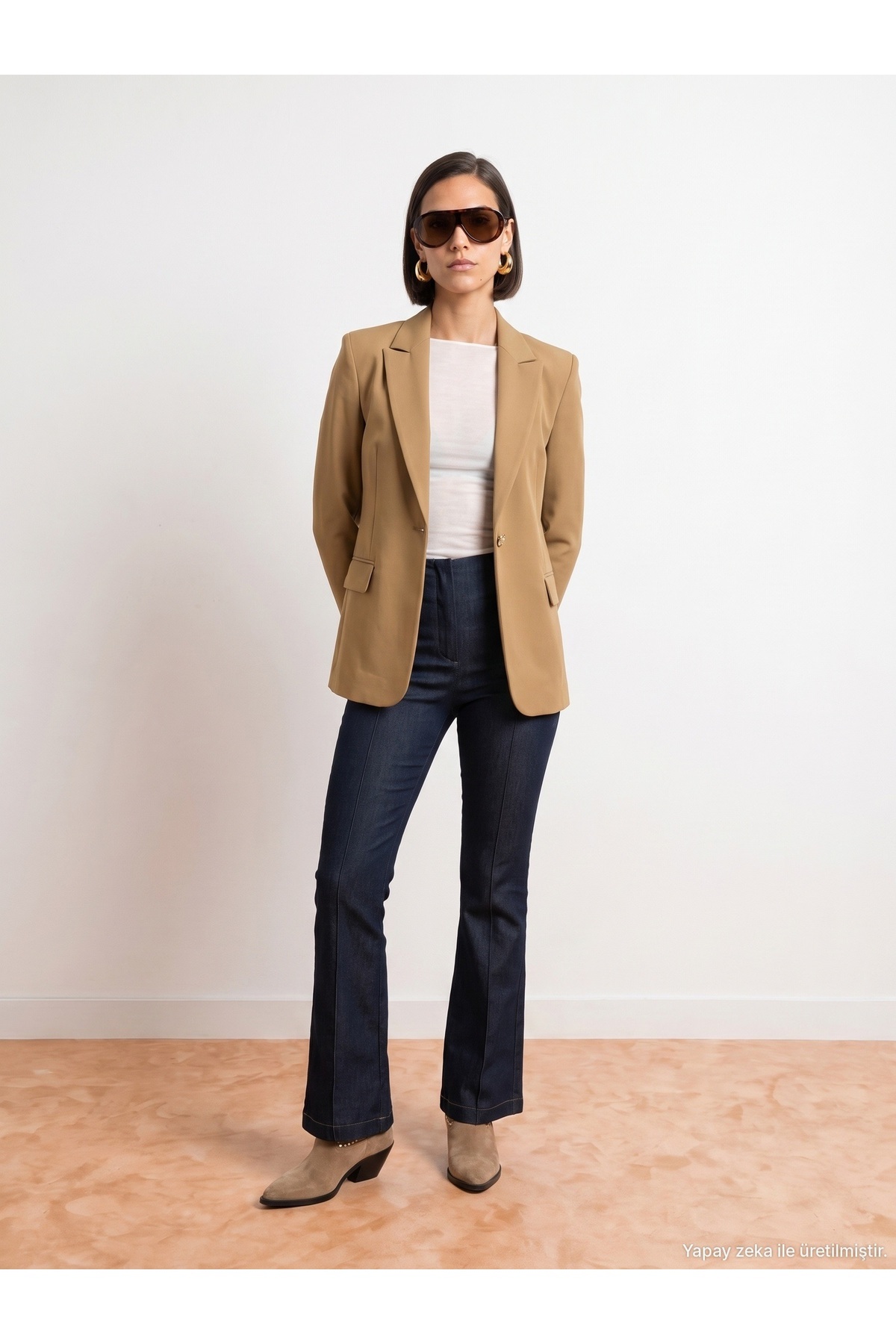 Dilvin 60816 Vücuda Oturan Blazer-Yağ Yeşil görsel 5
