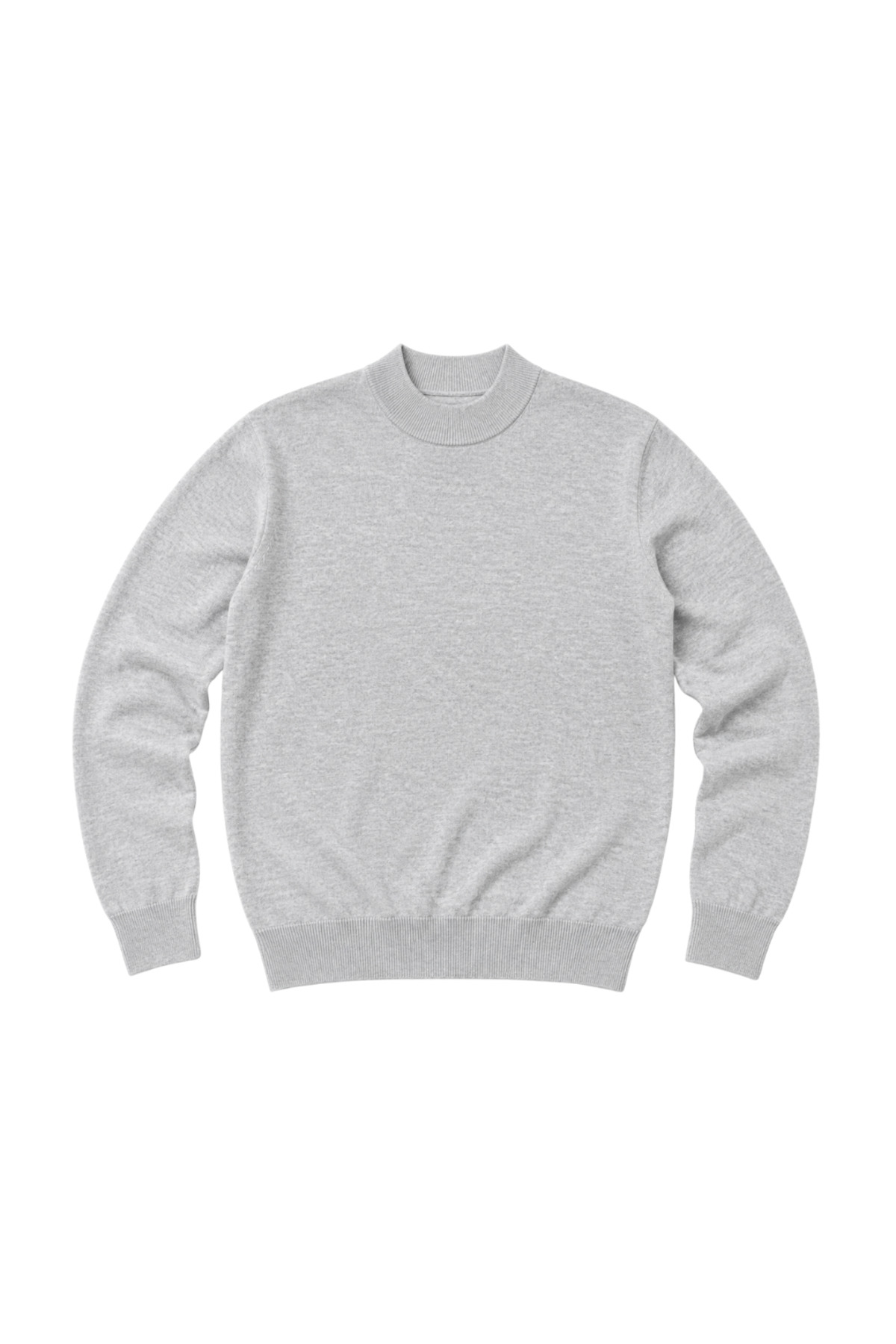 BattalModa Erkek Büyük Beden Gri Yarım Balıkçı Triko Kazak 3XL-4XL-5XL-6XL görsel 4