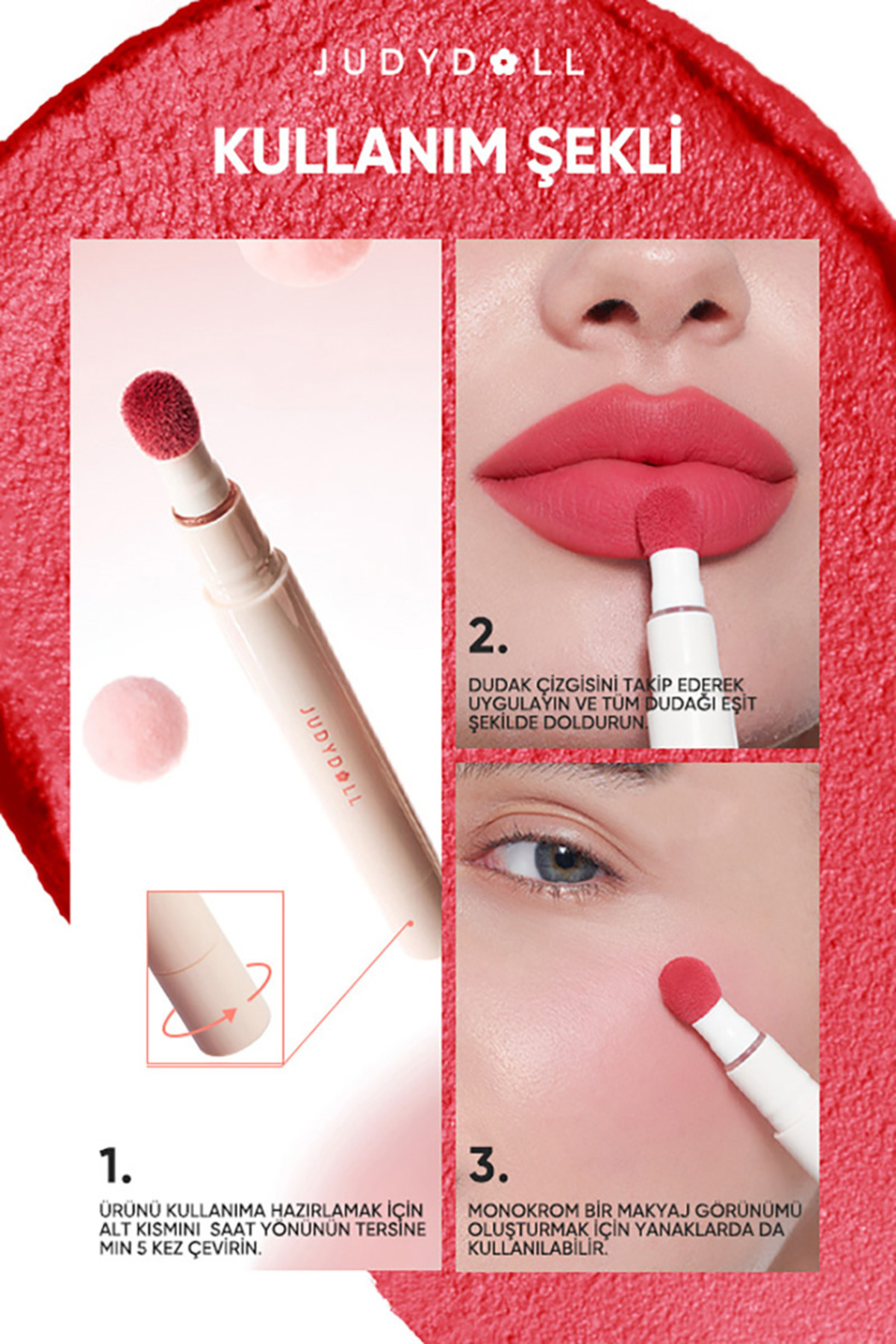 رژ لب مایع مات Cushion Matte Lock N103 | رژ لب قهوه‌ای روشن با ماندگاری بالا — صورتی judydoll-9401429852437 — تصویر 9 از 9