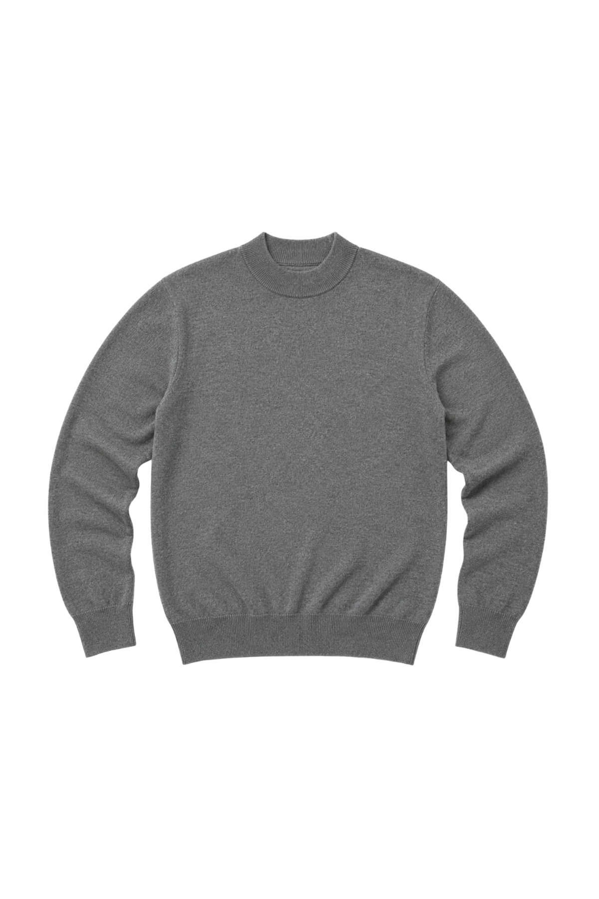 BattalModa Erkek Büyük Beden Füme Yarım Balıkçı Triko Kazak 3XL-4XL-5XL-6XL görsel 4